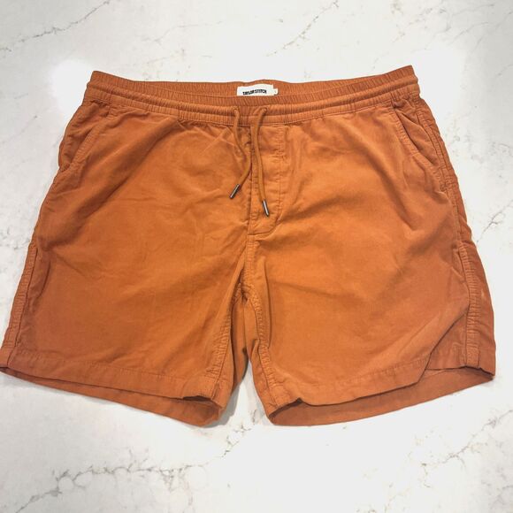 Taylor Stitch Shorts Mens Large Orange Apres Corduroy Organic Cotton Pincord